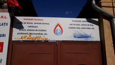 MBA Instal Arad. Imagine din exteriorul magazinului: instalatii termice, sanitare si solare in Arad
